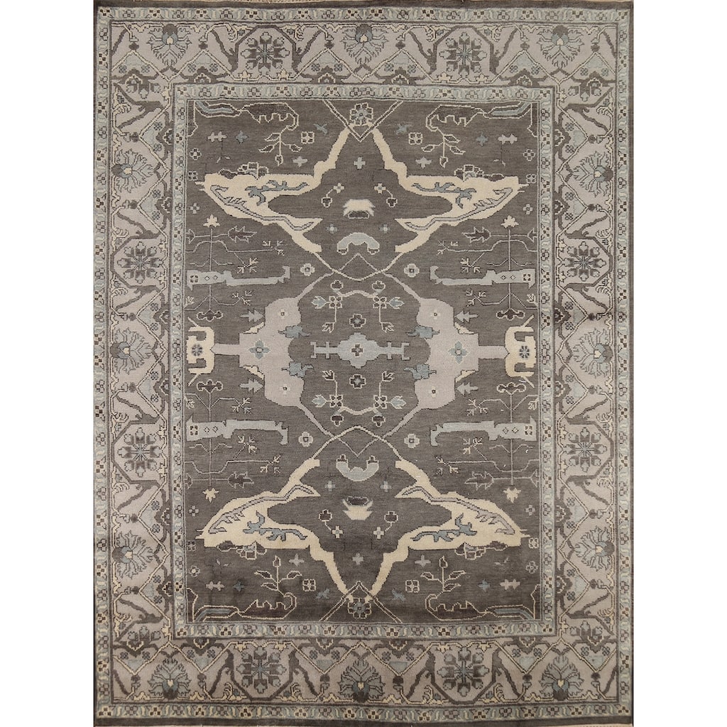 Transitional Oushak Area Rug Hand-Knotted Wool Carpet - 8'2" x 9'10"