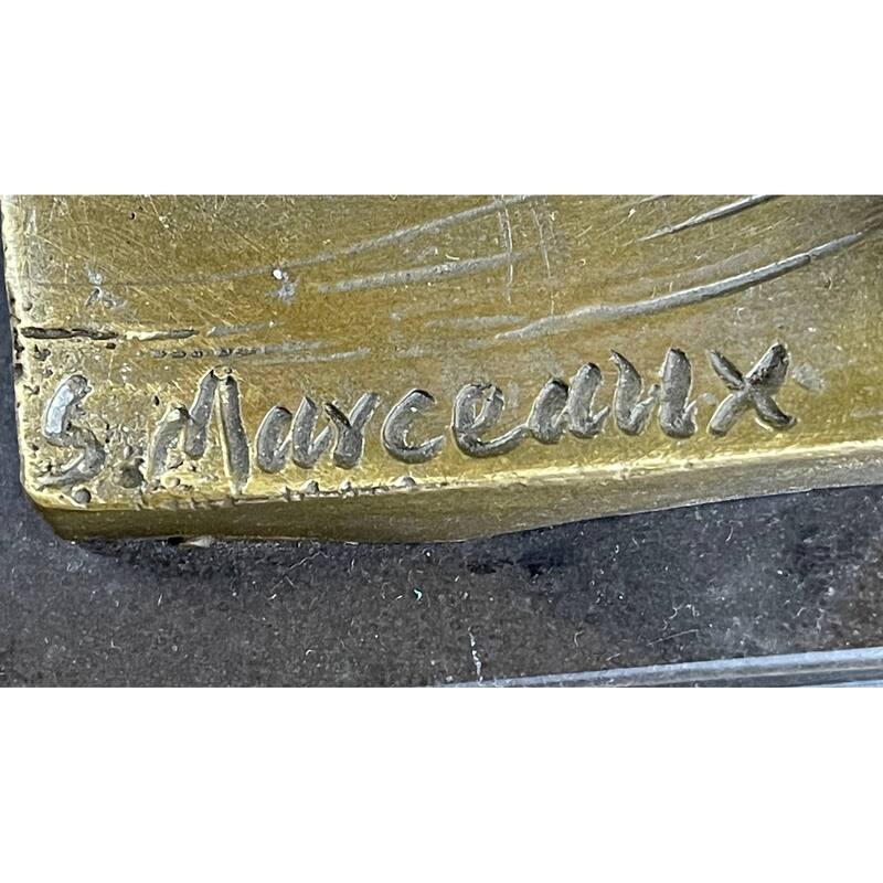 Harlequin Pantomime Bronze Figure Statue Sculpture By Rene De Saint-Marceaux 17 Inches X 7 Inches