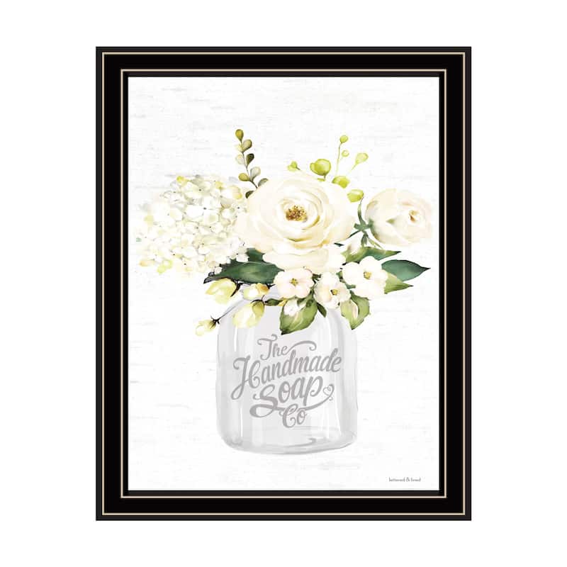 TrendyDecor4U Contemporary "Bathroom Flower Ja" Framed Print Wall Art - Multi