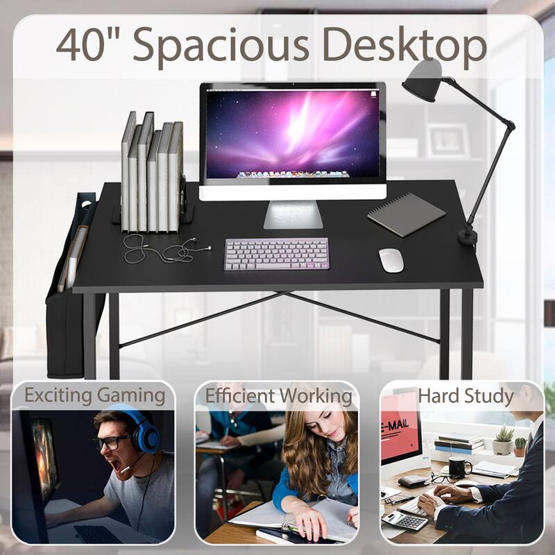 Gymax Modern Computer Desk 40''/47'' Study Writing Table w/ Storage