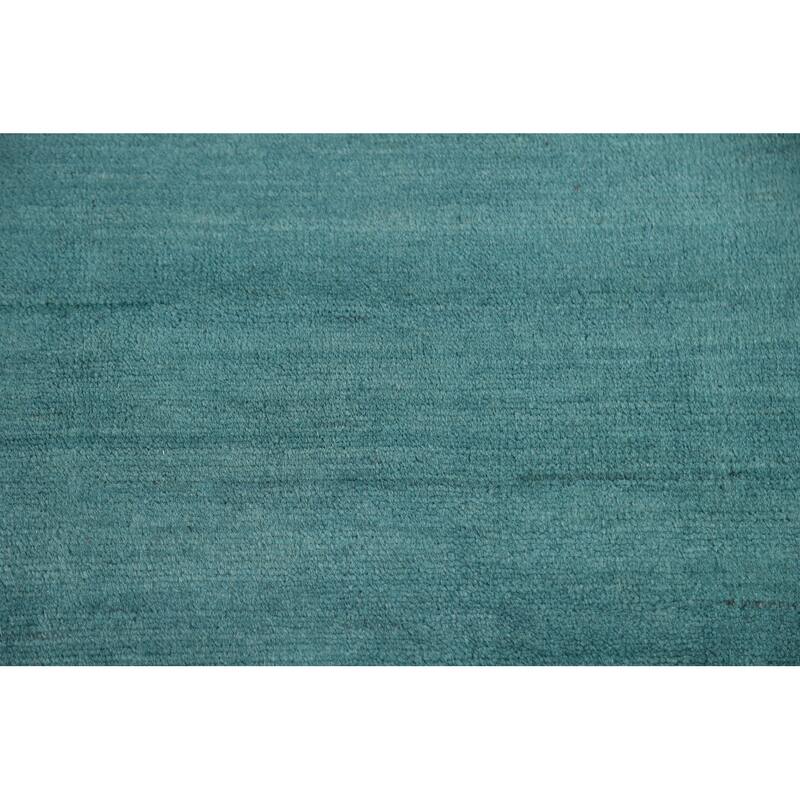 Turquoise Blue Modern Gabbeh Oriental Area Rug Handmade Wool Carpet - 5'1" x 6'6"