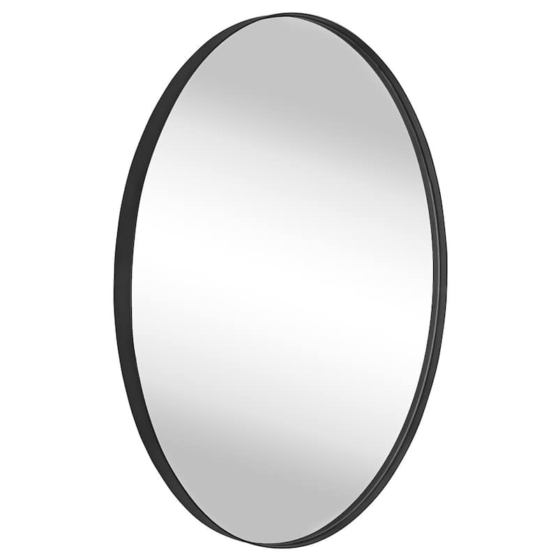 TEHOME Javell Oval Metal Wall Mirror - 30" x 20" - Black