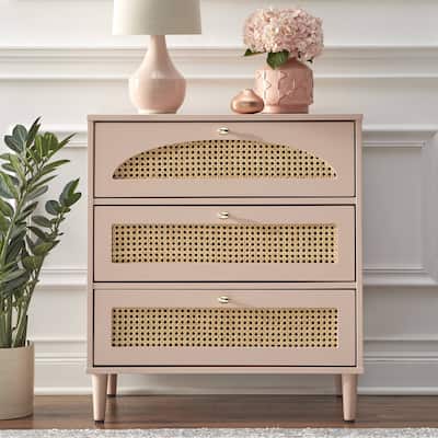 Lifestorey Taylor 3-Drawer Chest with Natural Cane