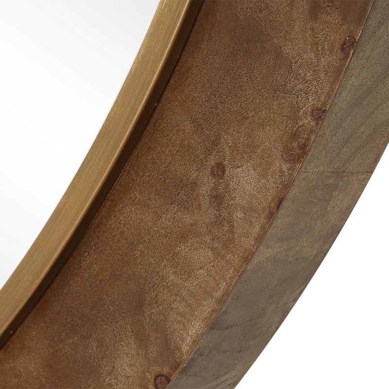 Uttermost Cleveland Round Burl Wood Mirror - 52.13" W x 52.13" H x 2.75" D