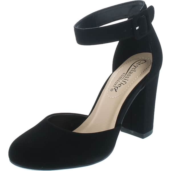Classified Kaili Women's Closed Toe Ankle Strap Block - Black - Overstock - 29073168