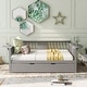 preview thumbnail 25 of 72, Wooden Daybed with Trundle, Sofa Bed for Bedroom Living Room Grey - Full