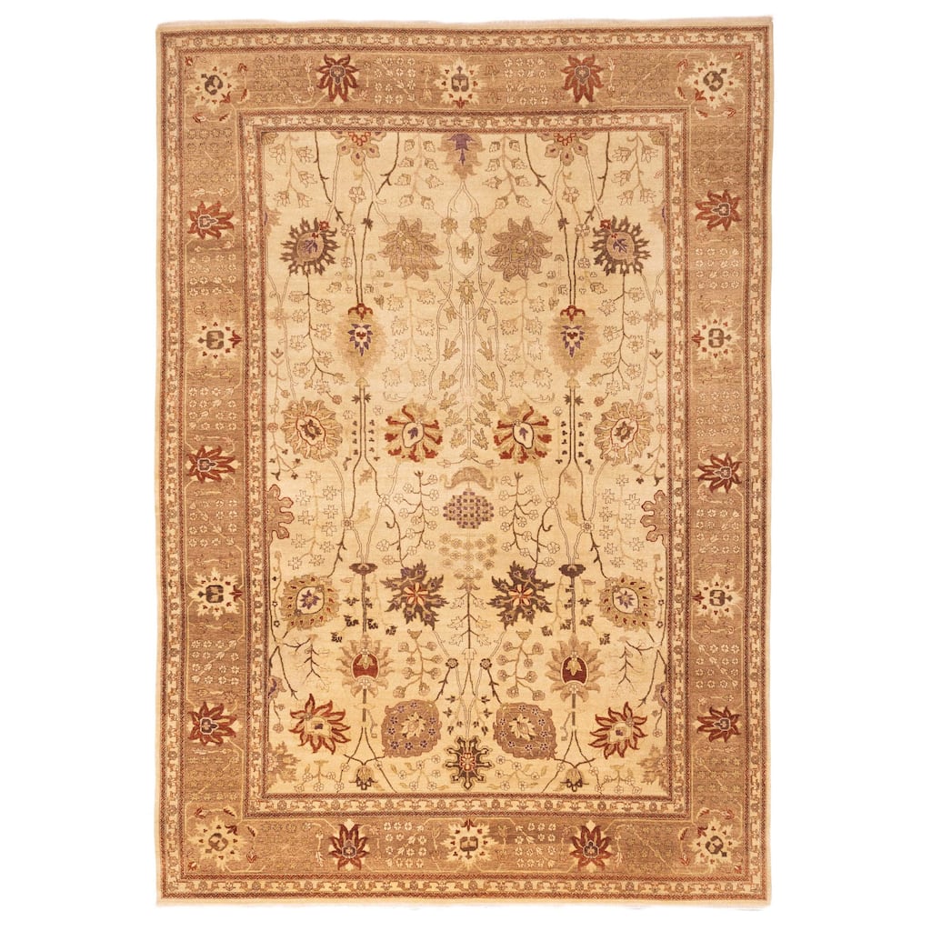 ECARPETGALLERY Hand-knotted Jamshidpour Ivory Wool Rug - 9'10 x 13'10