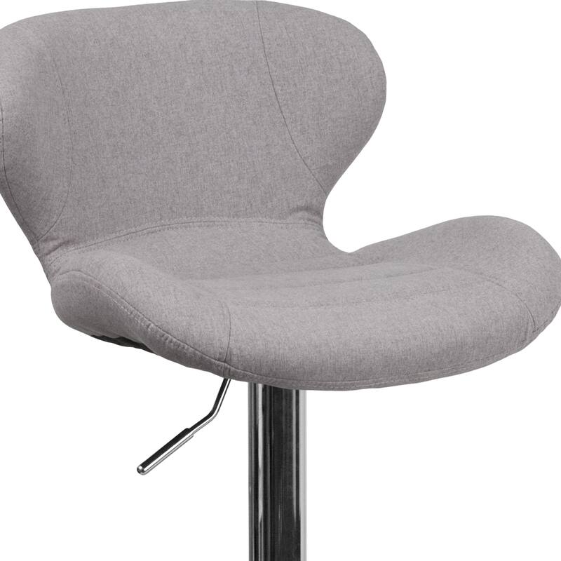 Modern Low-back Height-adjustable Chrome/Vinyl Barstools (Set of 2)