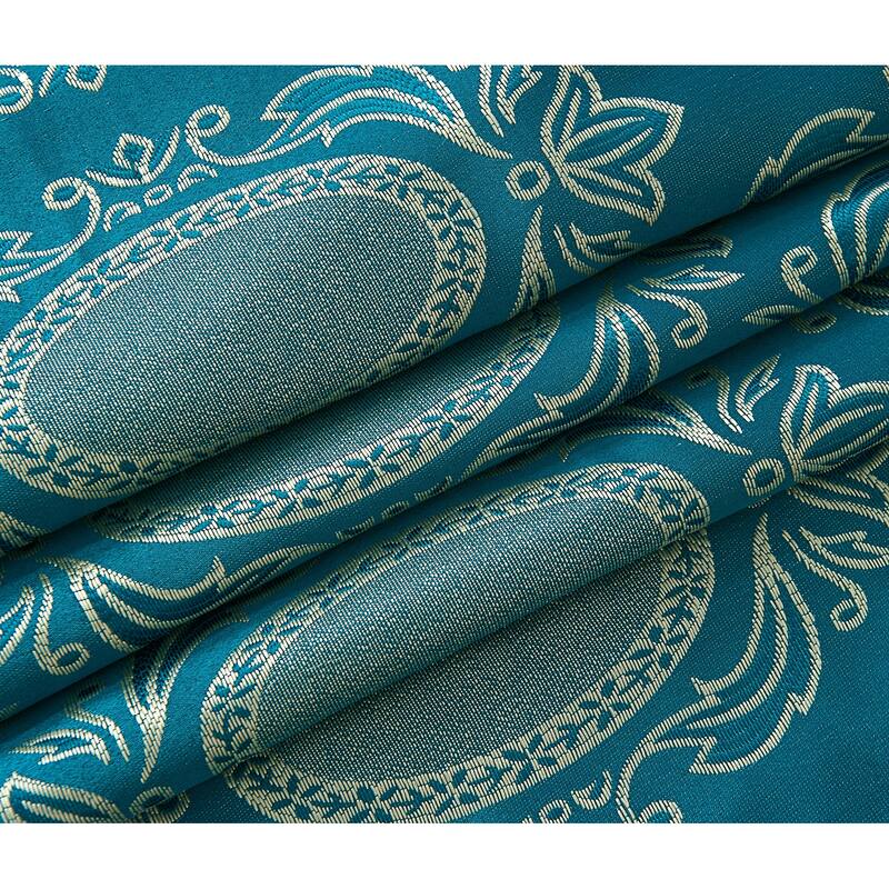 Gracewood Hollow Mabanckou Textured Jacquard Single Rod Pocket Curtain Panel w/ Attached Valance (54 x 84) - 54 x 84 in.