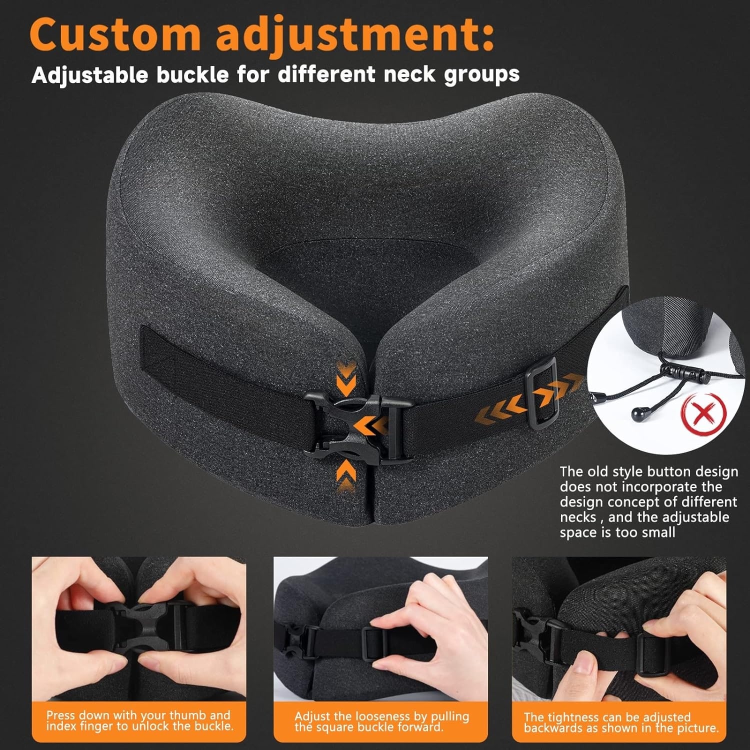 Travel Pillow Memory Foam Neck Pillow Adjustable Comfort Breathable Cover with 3D Sleep mask Earplugs Box Soft Standard Single