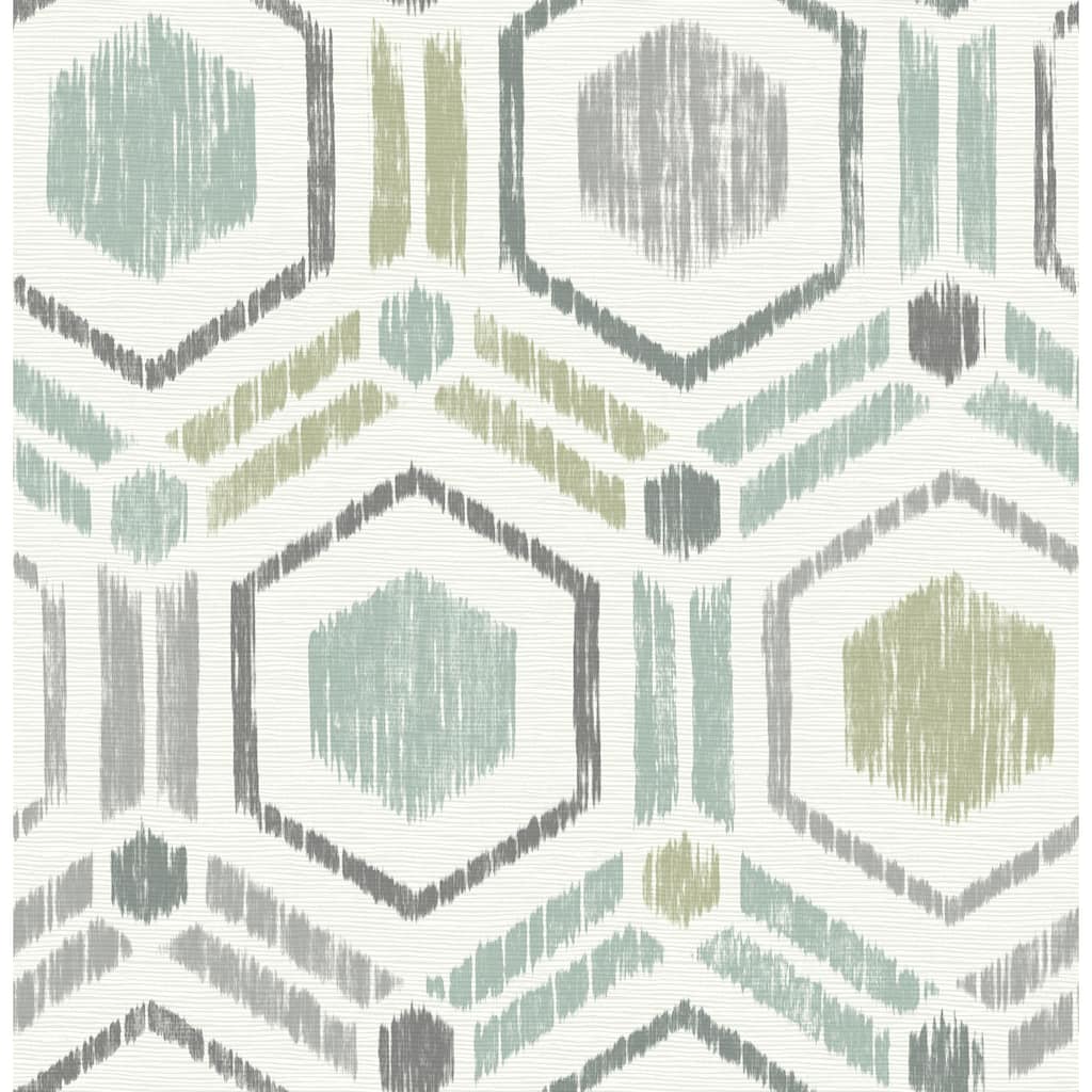 A-Street Prints Borneo Light Green Geometric Grasscloth Wallpaper