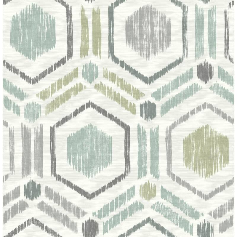 A-Street Prints Borneo Light Green Geometric Grasscloth Wallpaper