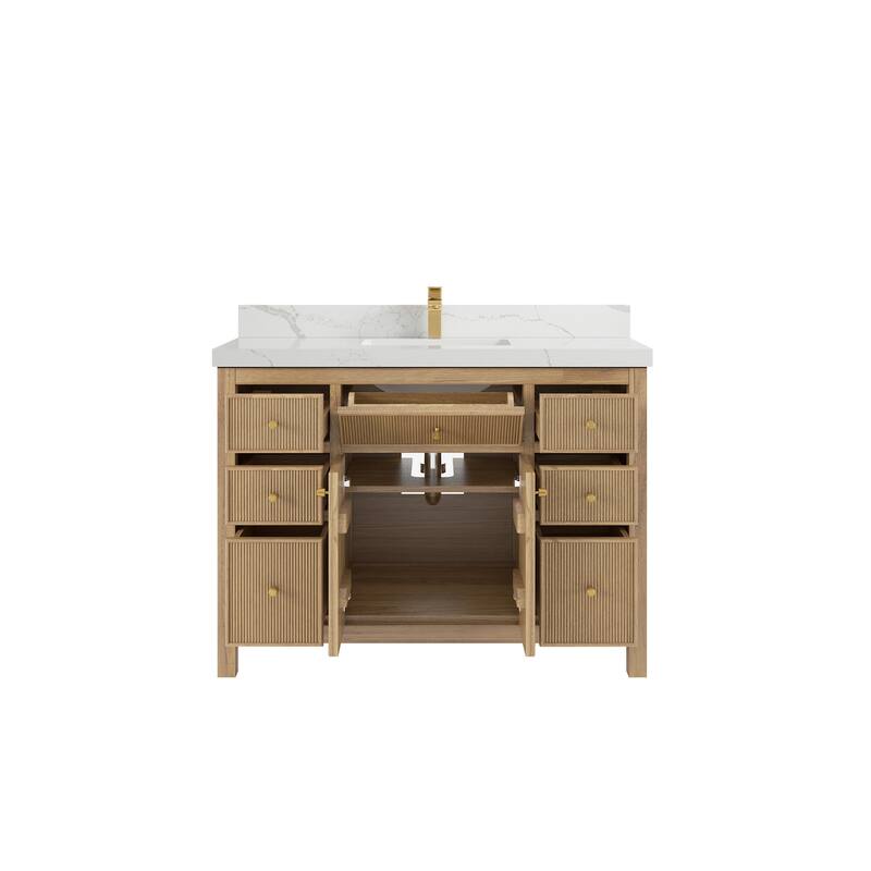 Willow Collections 48 in. W x 22 in. D Sonoma Teak Single Sink Bathroom Vanity with Countertop