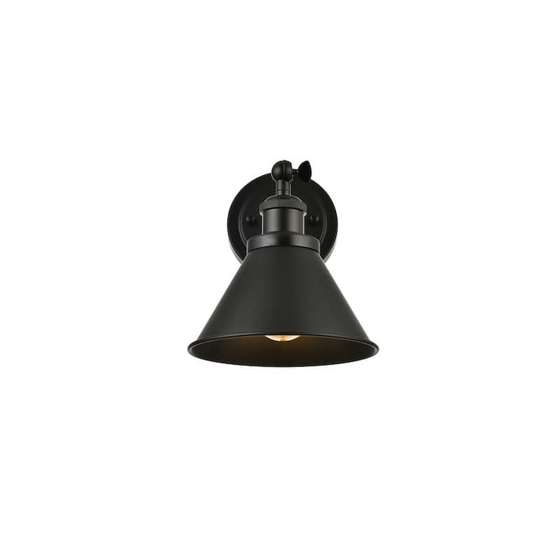 Bobby 1 Light Black Bath Sconce - Black