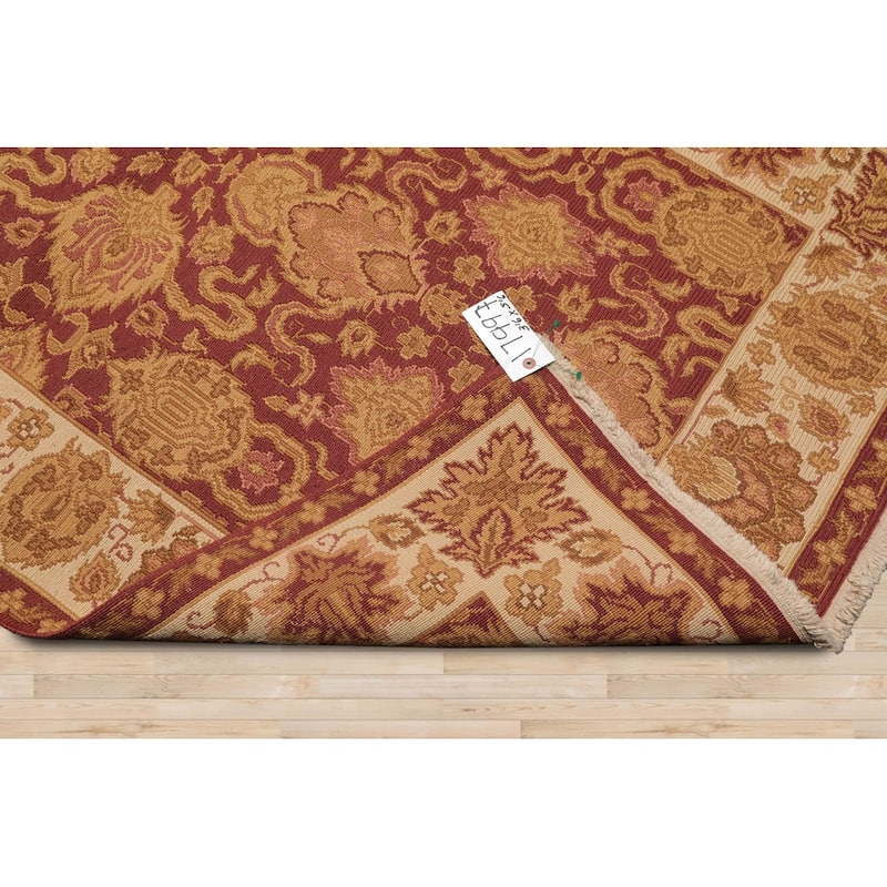 Hand Knotted Reversible Soumak Rust Tibetan Wool Traditional Area Rug - 3' 6'' x 5' 6''