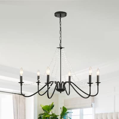 6-Light Dimmable Classic/Traditional Farmhouse Candle Style Chandelier - N/A