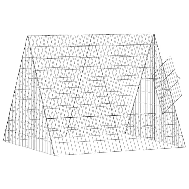 vidaXL Chicken Cage Silver in Galvanised Steel