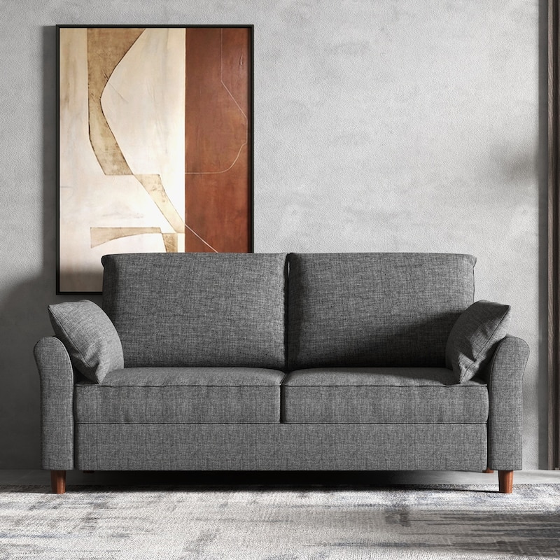 Polyester 3-Seat and 2-Seat Sofa with Cushions - 3seatDarkGrey