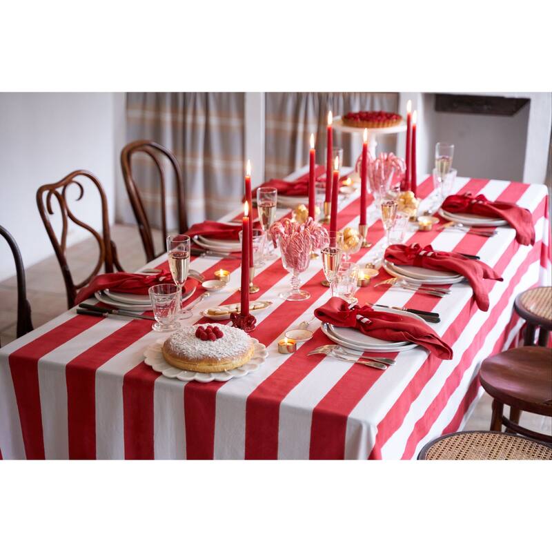 Couleur Nature St. Tropez Tablecloth - Blue Stripes - 59" x 59"