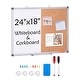 preview thumbnail 4 of 67, White/Enclosed/Large Cork Board Monthly Calendar Whiteboard & Cork Board Combo 24"x18" - Whiteboard