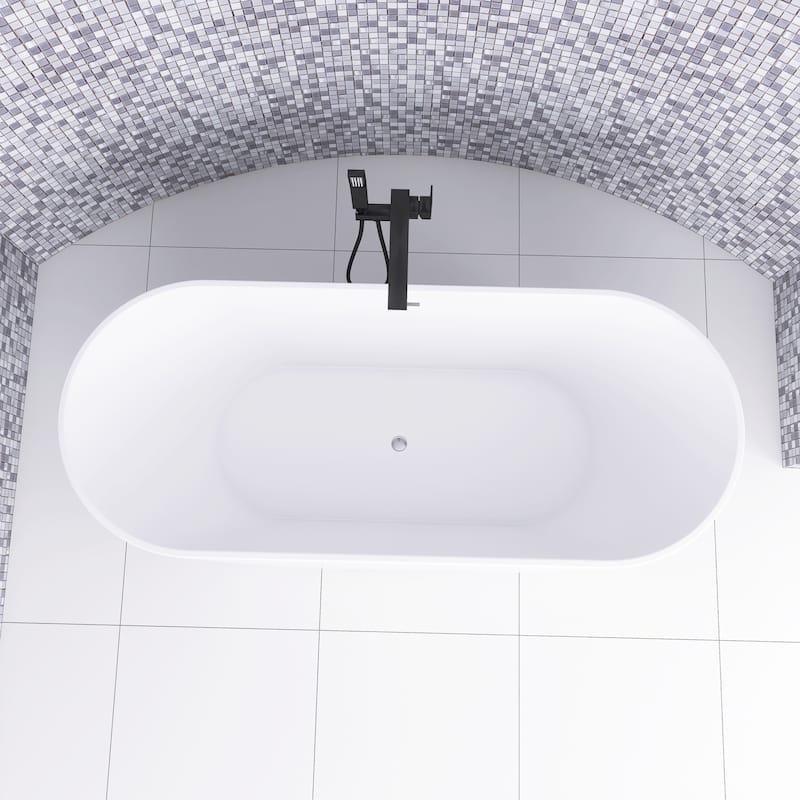 Acrylic Freestanding Soaking Bathtub in Gloss White