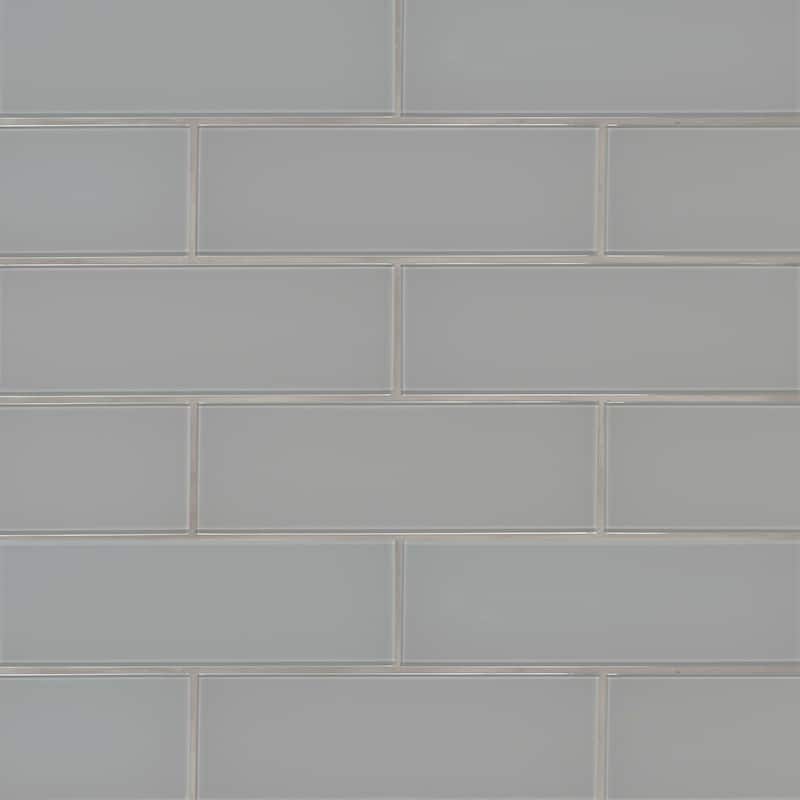 Ackland AKM-G-4X12TL-CA 12" x 12" Glass Subway Wall Tile - Glossy - Taviro Gris