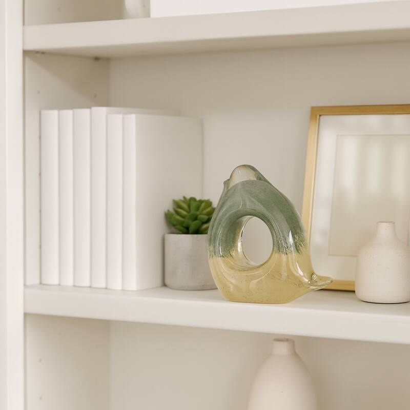 Artistic Glass Bird Statue with Hollow Center - Green