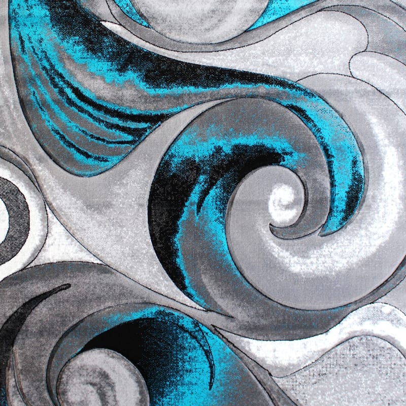 Modern Ocean Wave Design Olefin Indoor Area Rug