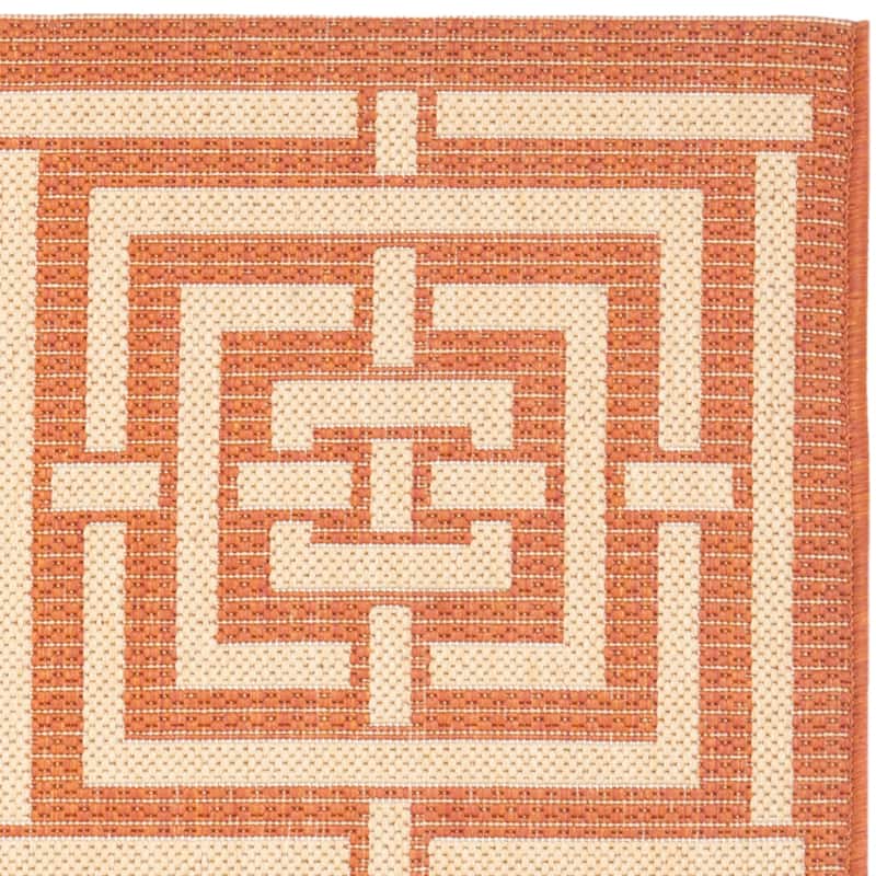 SAFAVIEH Courtyard Ginger Indoor/ Outdoor Waterproof Patio Backyard Rug