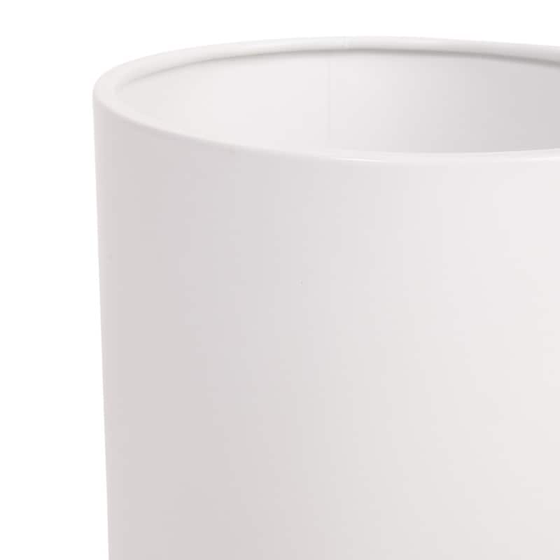 Raya White Indoor Metal Pot Planter With Loki Black Metal Base Set - 12"H x 9.5"W x 9.5"D