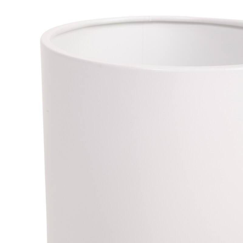Raya White Mid-Century Modern Planter with 4-Leg Wood Base