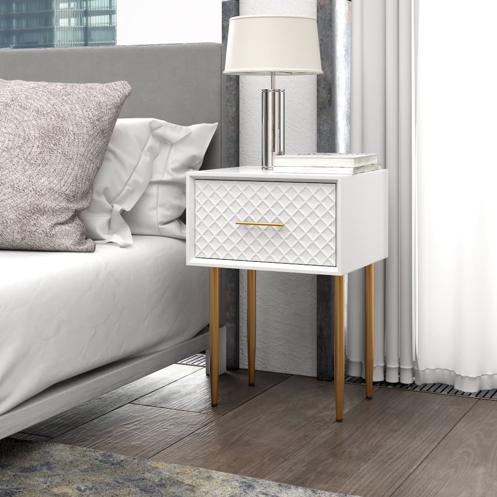 COZAYH Contemporary Spacious Drawer Nightstand Side Table, Modern Storage, Clean-Lined Transitional Style