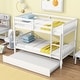 preview thumbnail 11 of 34, Twin Over Twin Rubber Wood Bunk Bed with Trundle