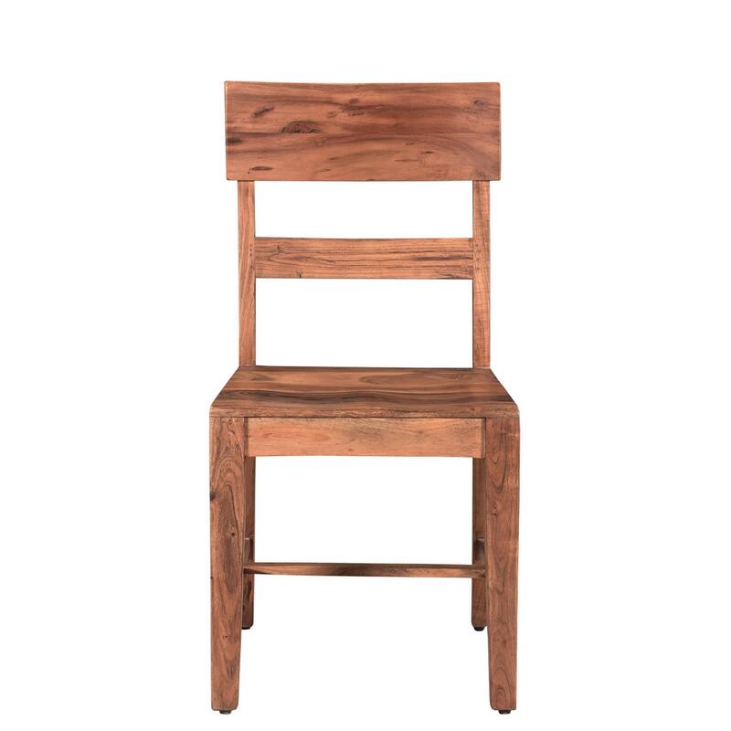 HomeRoots Set of Two Brown Wood Ladder Back Dining Side Chairs - 18' X '36' X '18
