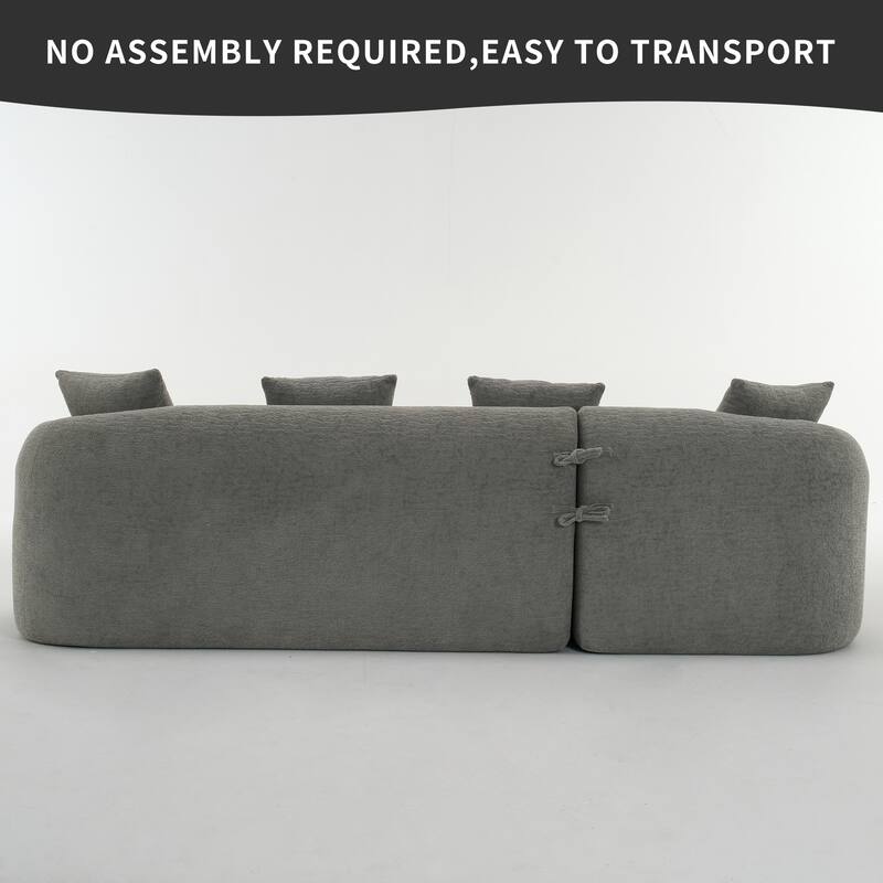 99" 3 Seater Chenille Fabric Sectional Sofa,Modular L Shaped Couch