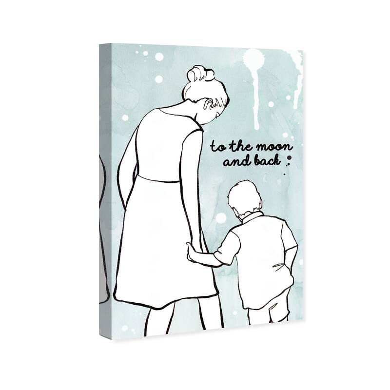 Wynwood Studio Prints Typography and Quotes Mother and Son Green and Modern & Contemporary Wall Art Canvas Print