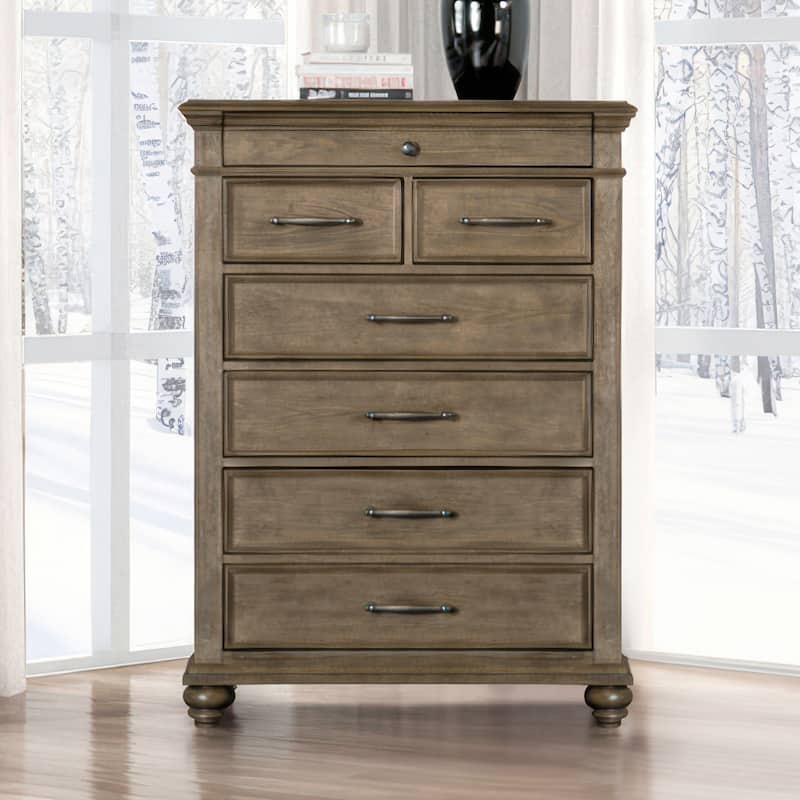 Furniture of America Rubb Aged Oak Wood 7-Drawer Chest - Aged Oak