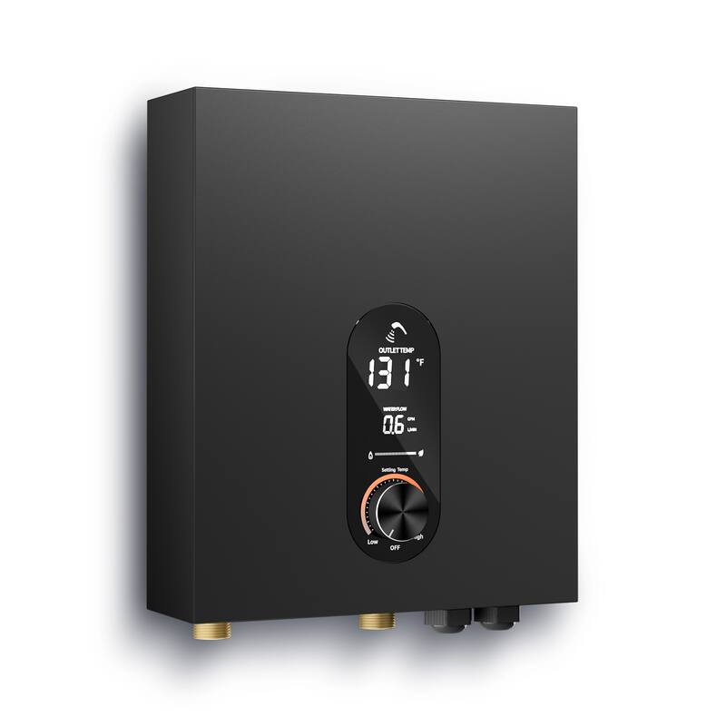 18KW Tankless Electric Water Heater, On Demand Instant Hot Water Heater with LED Temperature Display, 240V Wall Mounted