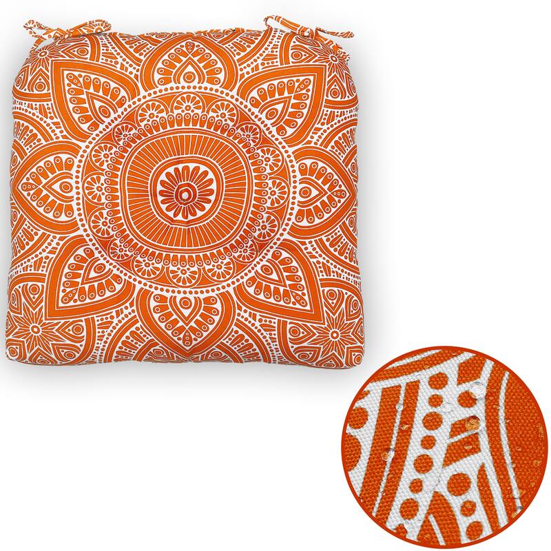 Waterproof Indoor Outdoor Chair Seat Pads Cushion – 19x19 Inches with ties | Set of 2