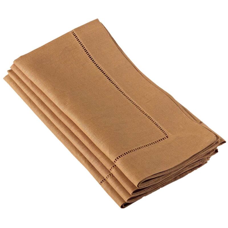 Hemstitched Linen Dinner Napkins (Set of 4)