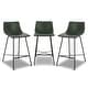 preview thumbnail 2 of 34, Poly & Bark Paxton 24-inch Counter Stool (Set of 3) Ivy Green