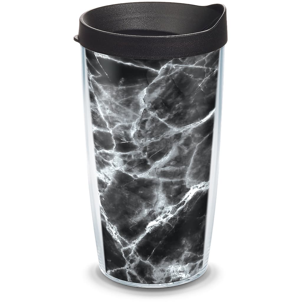 Tervis Black Marble Made in USA Double Walled Insulated Travel Tumbler, Classic