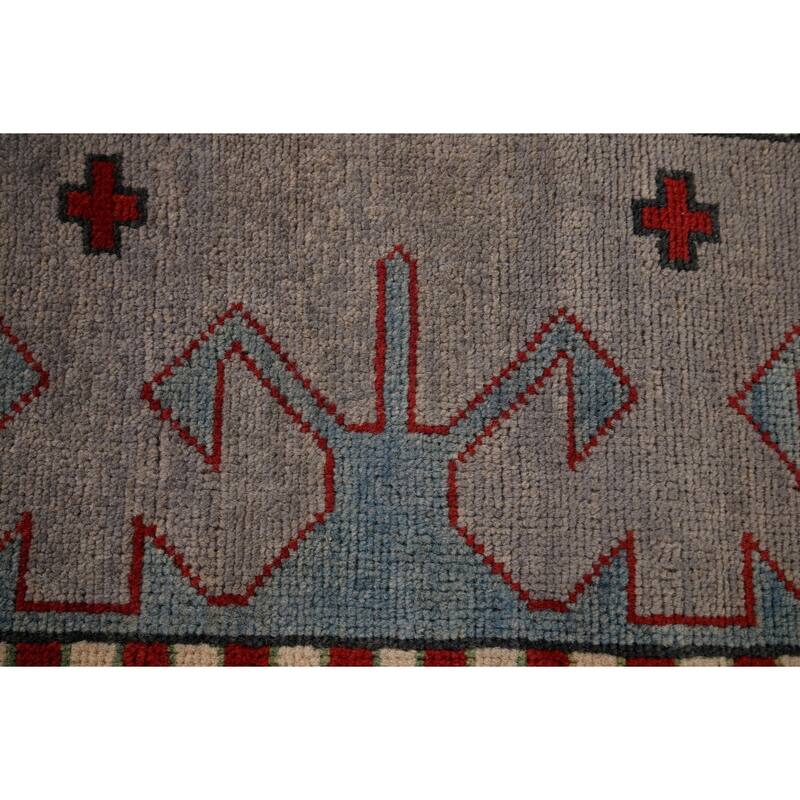 Gray Kazak Oriental Area Rug Handmade Wool Carpet - 6'6" x 10'2"