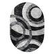 Orelsi Collection Abstract Area Rug - 5'2" x 7'5" Oval - Grey/Black