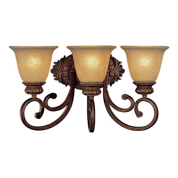 Minka Lavery Ml 5943 3 Light Bathroom Vanity Light With Aged Champagne Shade From The Belcaro Collection Belcaro Walnut Overstock 12962832