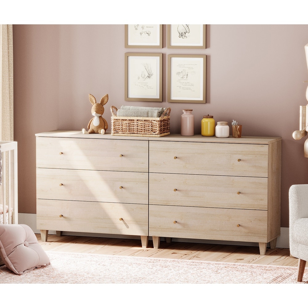 Wood Dresser with 3 Wide Drawers for Bedroom, Kids Room