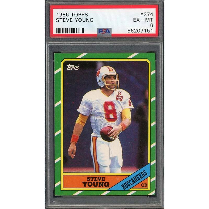 Steve Young 1986 Topps Football Rookie Card RC #374 Graded PSA 6 - 8'6" x 11'6"