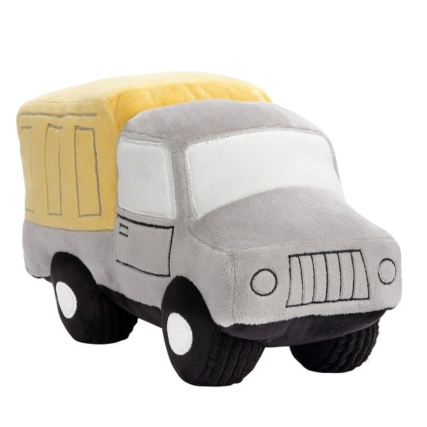 slide 2 of 5, Bedtime Originals Construction Zone Plush Dump Truck Stuffed Toy - Gray/Yellow