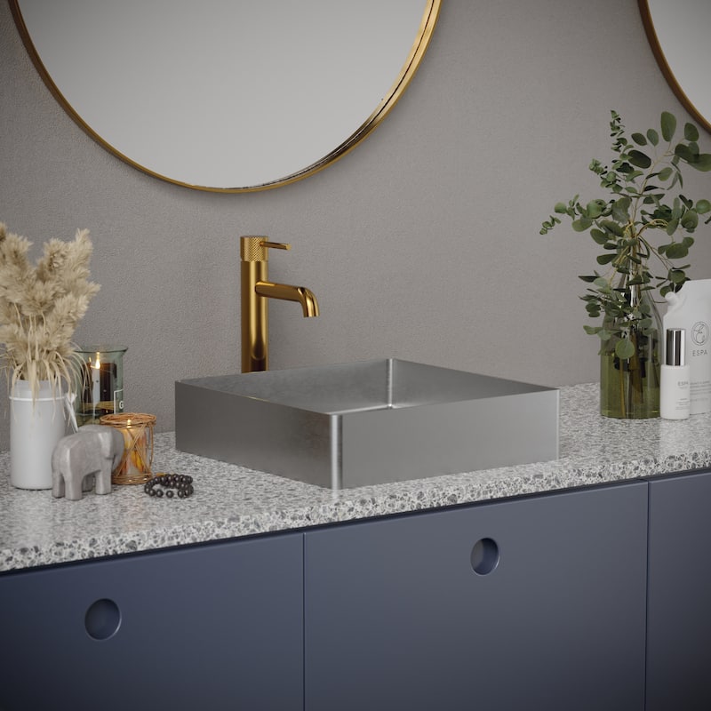 Karran USA CCV500 Cinox 15-3/4" Square Stainless Steel Vessel Bathroom