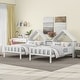 preview thumbnail 1 of 6, Double Twin Size Platform Bed with House-shaped Headboard and a Built-in Nightstand White